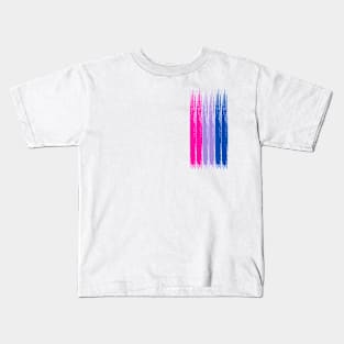 Pride Collection - Bisexual Pride Flag (Paint Streak/Vertical) Kids T-Shirt